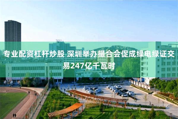 专业配资杠杆炒股 深圳举办撮合会促成绿电绿证交易247亿千瓦时