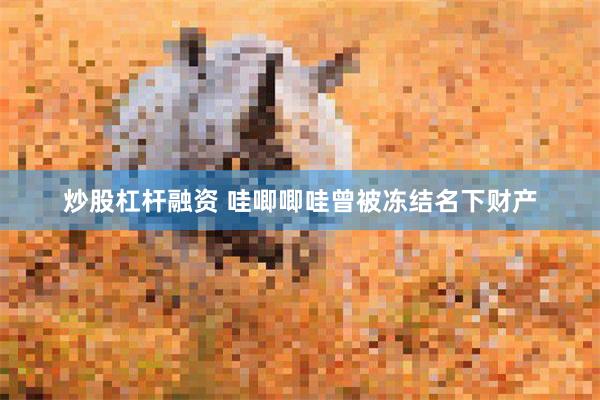 炒股杠杆融资 哇唧唧哇曾被冻结名下财产