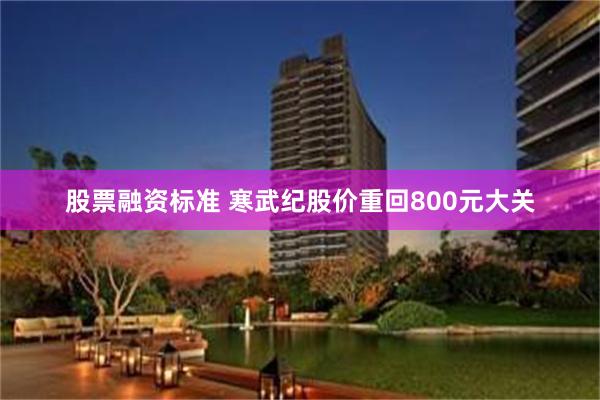 股票融资标准 寒武纪股价重回800元大关