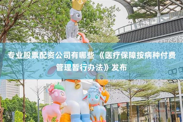 专业股票配资公司有哪些 《医疗保障按病种付费管理暂行办法》发布